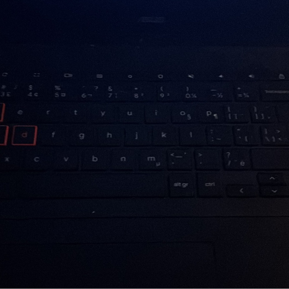 Black Laptop with Red Accents
